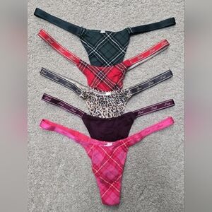 X5 Victoria's Secret Pink Logo Cotton High-Leg Micro Thong Panty LARGE #33